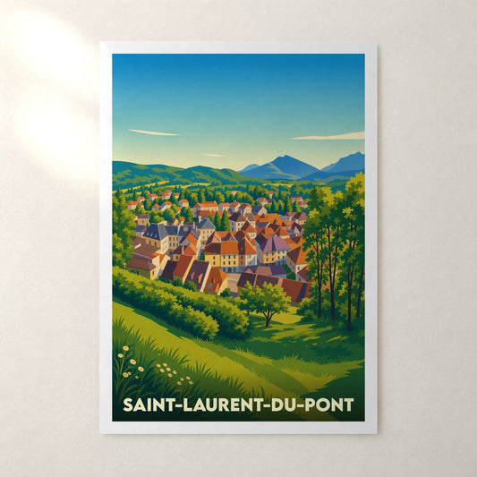 Affiche Saint-Laurent-du-Pont – sans cadre, accrochée au mur