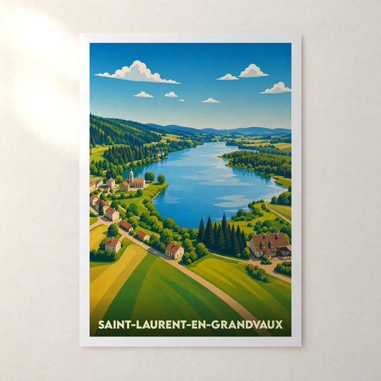 Affiche Saint-Laurent-en-Grandvaux – sans cadre, accrochée au mur