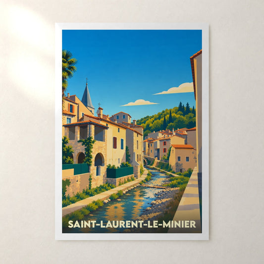 Affiche Saint-Laurent-le-Minier – sans cadre, accrochée au mur