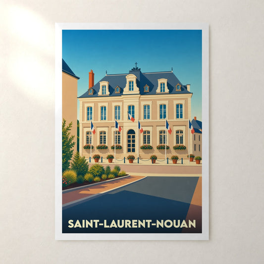 Affiche Saint-Laurent-Nouan – sans cadre, accrochée au mur