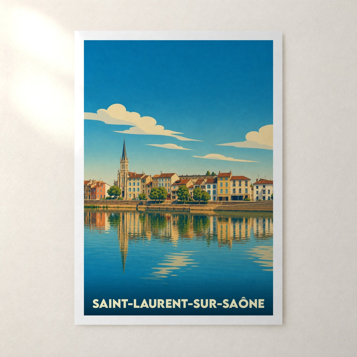 Affiche Saint-Laurent-sur-Saône – sans cadre, accrochée au mur