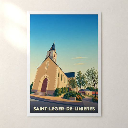 Affiche Saint-Léger-de-Linières – sans cadre, accrochée au mur