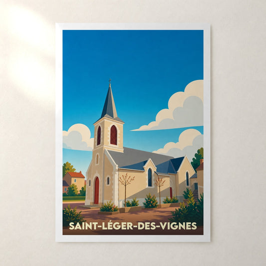 Affiche Saint-Léger-des-Vignes – sans cadre, accrochée au mur