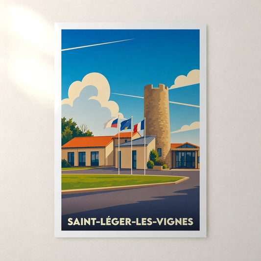 Affiche Saint-Léger-les-Vignes – sans cadre, accrochée au mur