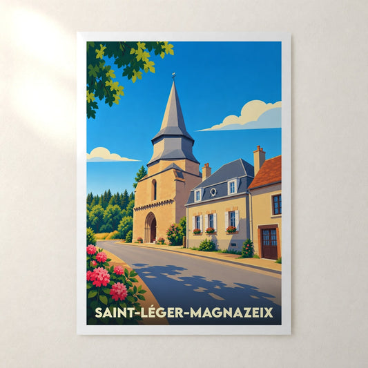 Affiche Saint-Léger-Magnazeix – sans cadre, accrochée au mur