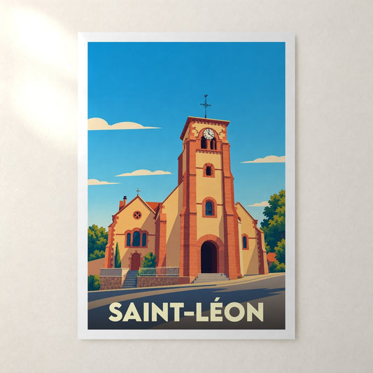 Affiche Saint-Léon (Allier) – sans cadre, accrochée au mur