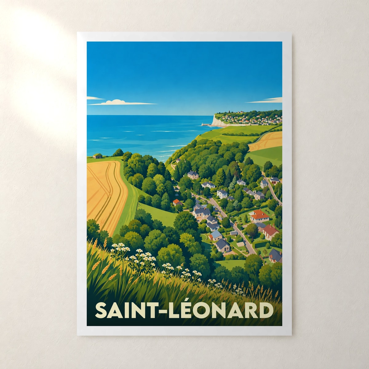 Affiche Saint-Léonard (Seine-Maritime) – sans cadre, accrochée au mur