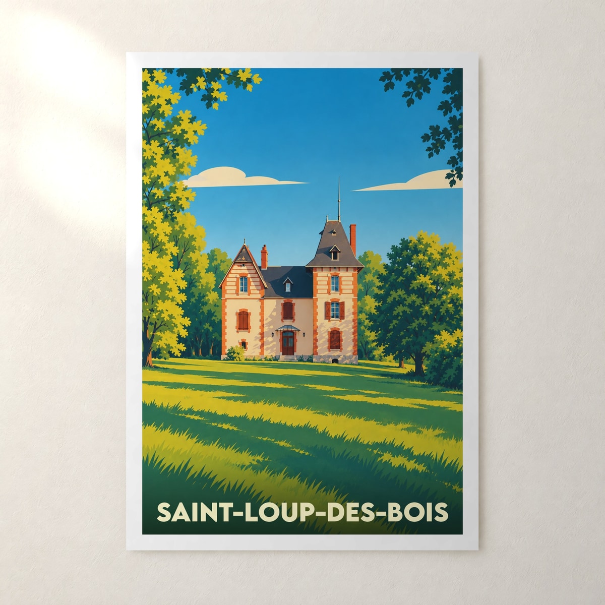 Affiche Saint-Loup-des-Bois – sans cadre, accrochée au mur