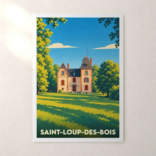 Affiche Saint-Loup-des-Bois – sans cadre, accrochée au mur
