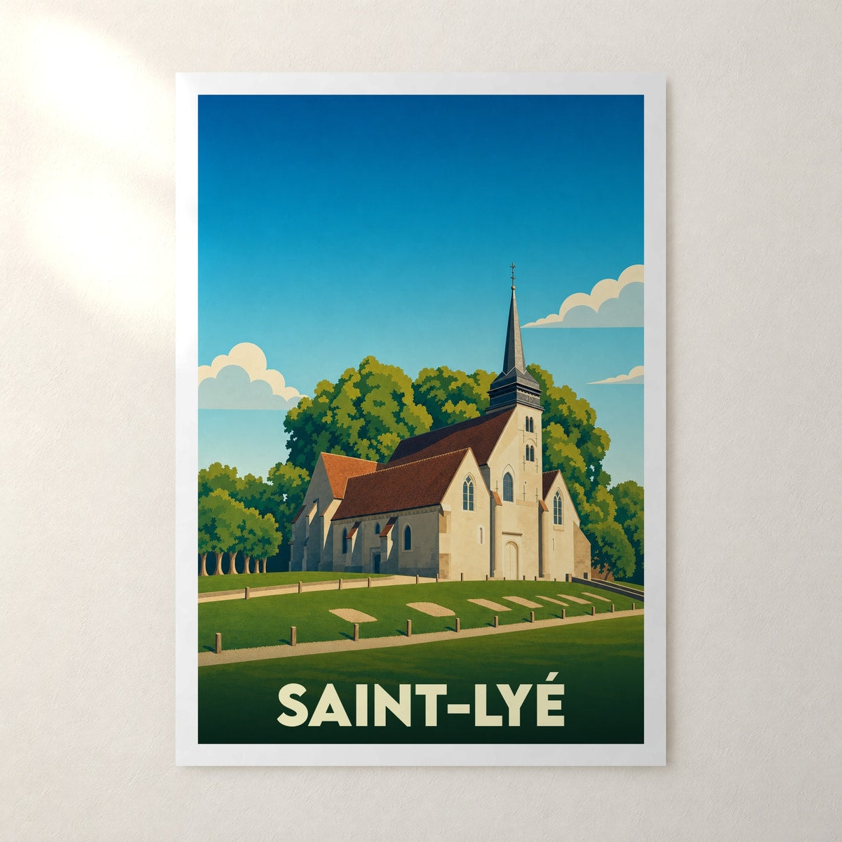Affiche Saint-Lyé – sans cadre, accrochée au mur