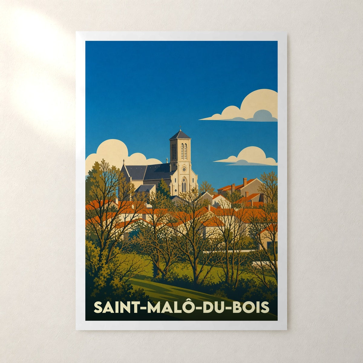 Affiche Saint-Malô-du-Bois – sans cadre, accrochée au mur