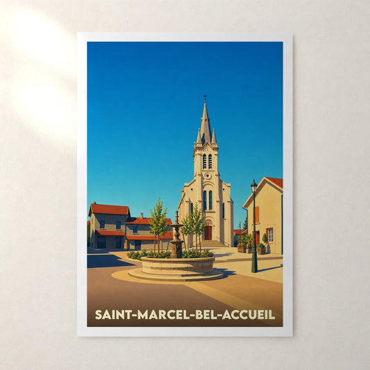 Affiche Saint-Marcel-Bel-Accueil – sans cadre, accrochée au mur