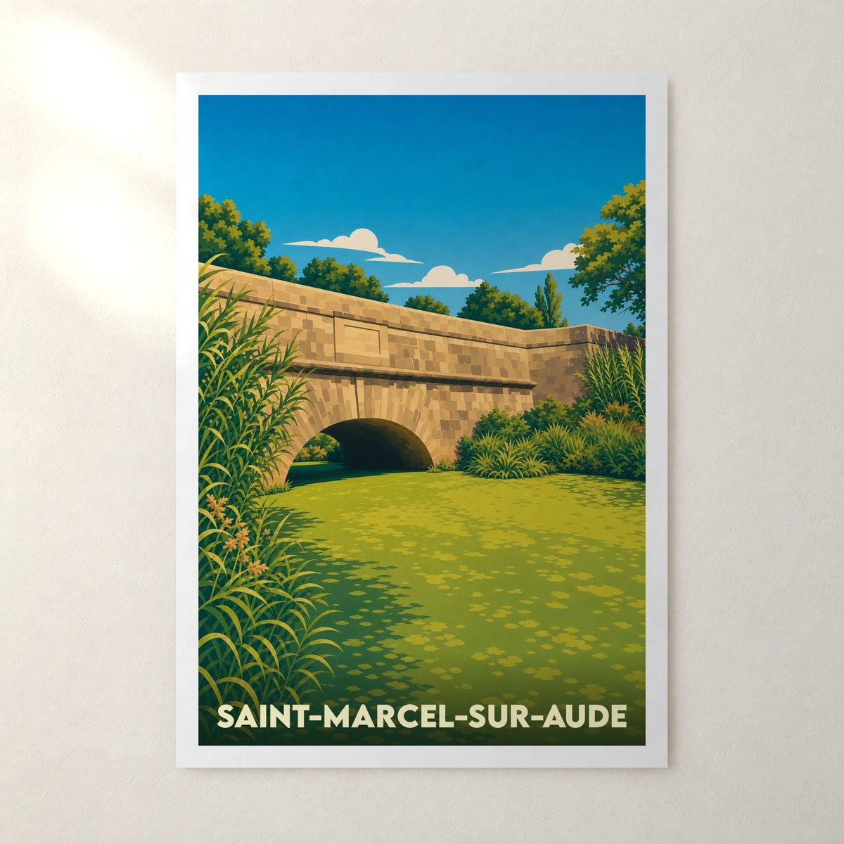 Affiche Saint-Marcel-sur-Aude – sans cadre, accrochée au mur