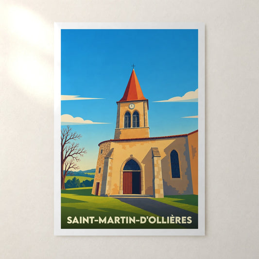 Affiche Saint-Martin-d'Ollières – sans cadre, accrochée au mur