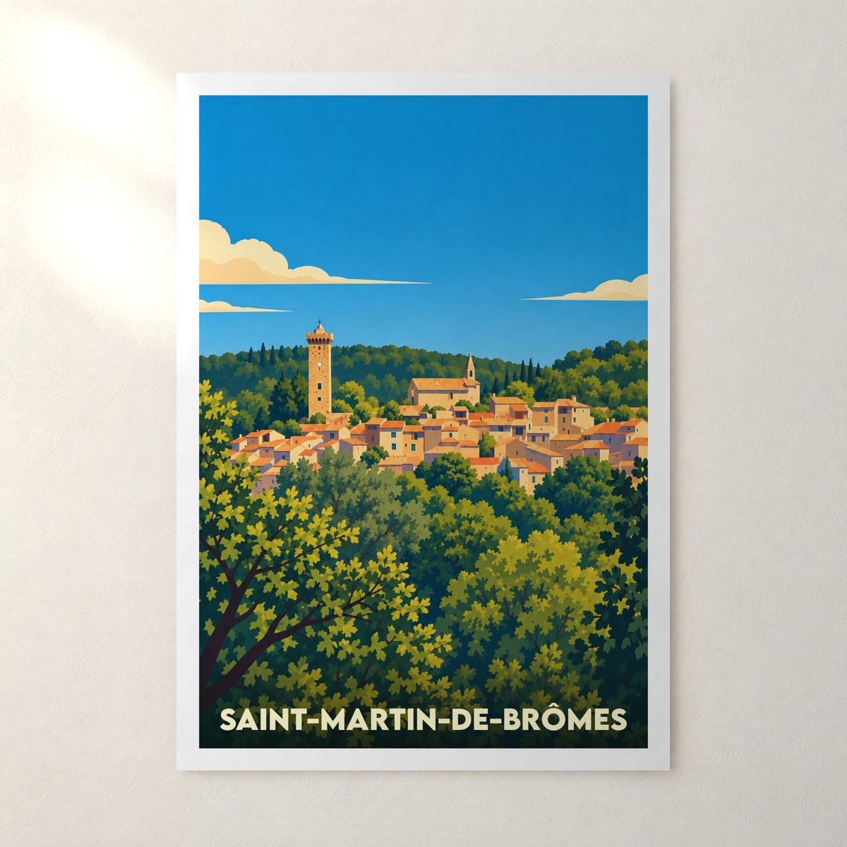 Affiche Saint-Martin-de-Brômes – sans cadre, accrochée au mur