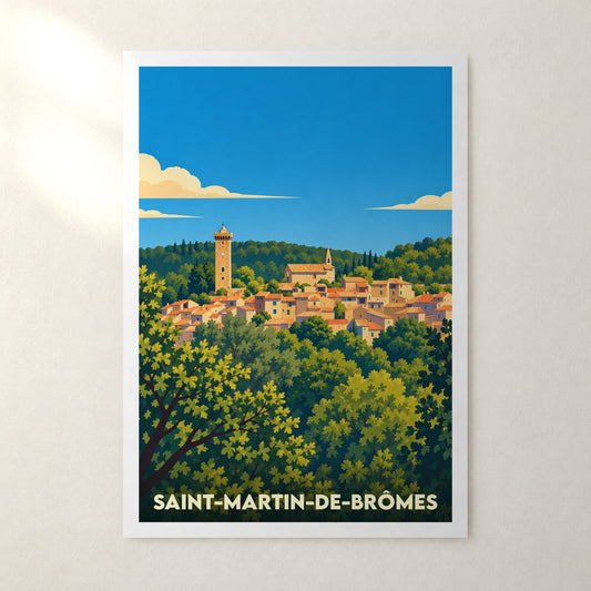 Affiche Saint-Martin-de-Brômes – sans cadre, accrochée au mur