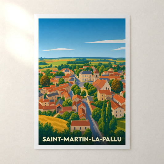 Affiche Saint-Martin-la-Pallu – sans cadre, accrochée au mur