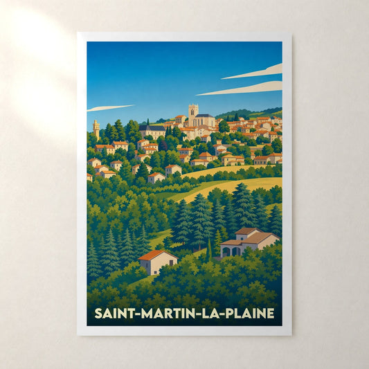 Affiche Saint-Martin-la-Plaine – sans cadre, accrochée au mur
