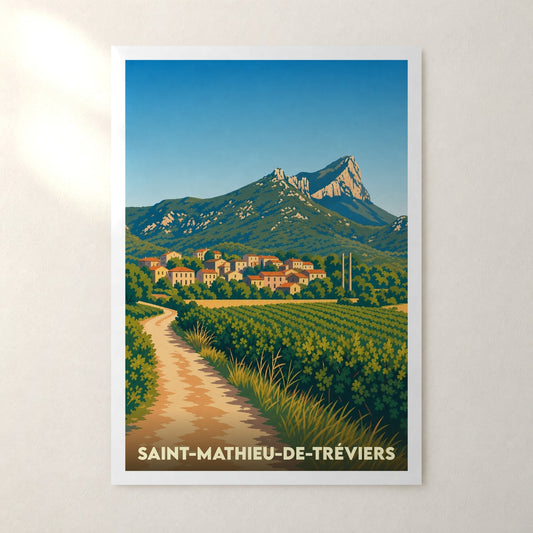 Affiche Saint-Mathieu-de-Tréviers – sans cadre, accrochée au mur