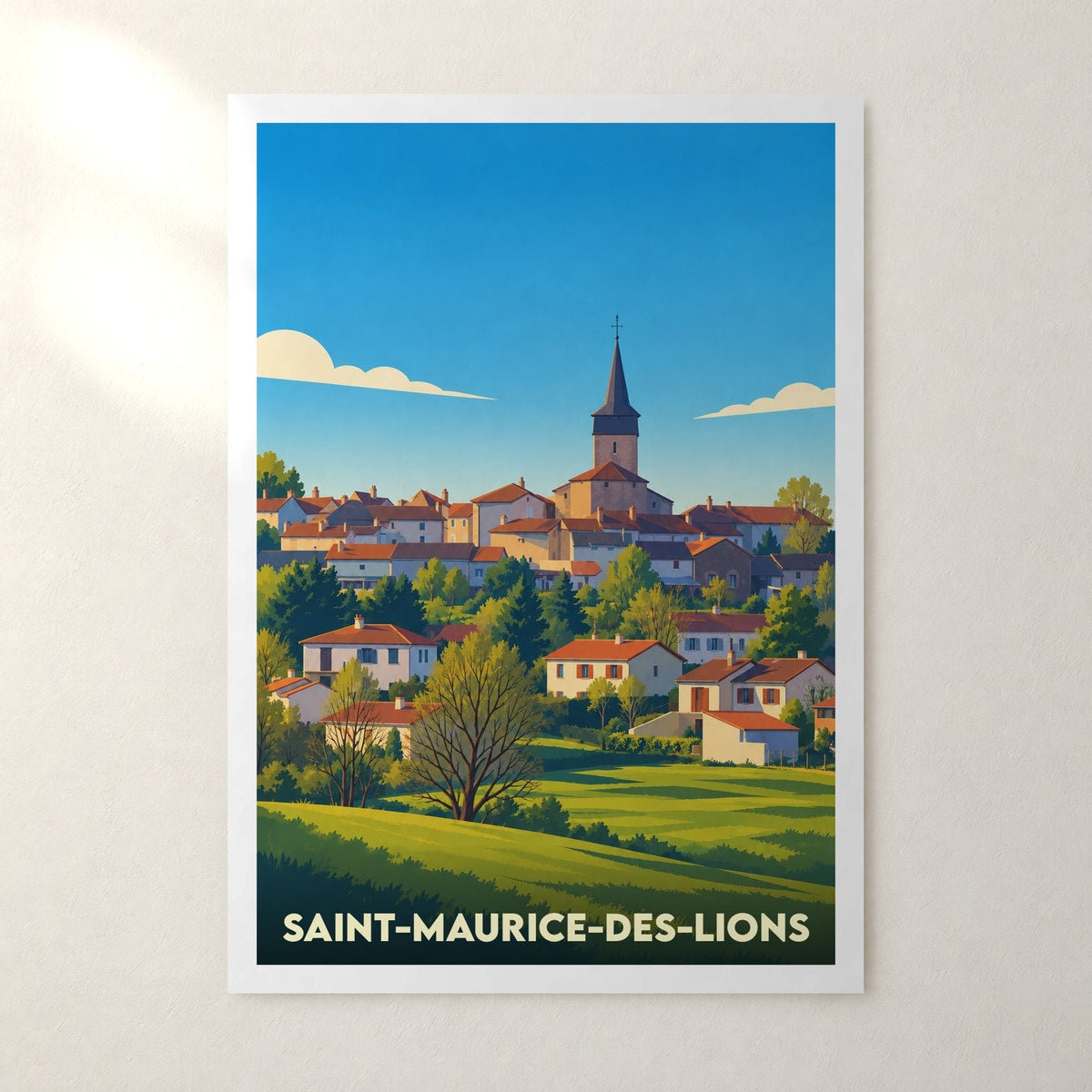 Affiche Saint-Maurice-des-Lions – sans cadre, accrochée au mur