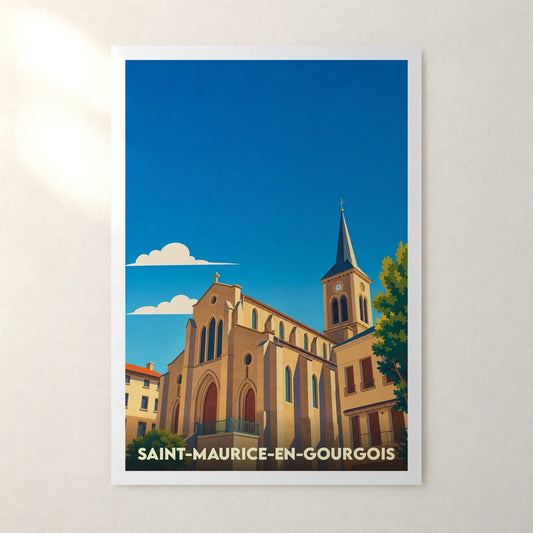 Affiche Saint-Maurice-en-Gourgois – sans cadre, accrochée au mur