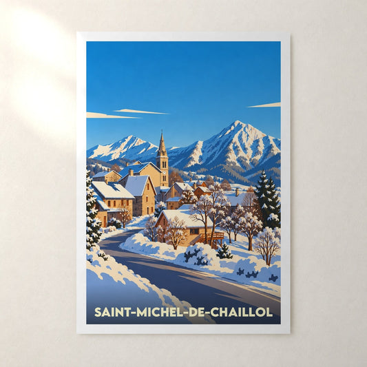 Affiche Saint-Michel-de-Chaillol – sans cadre, accrochée au mur