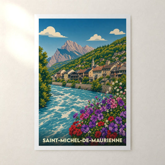 Affiche Saint-Michel-de-Maurienne – sans cadre, accrochée au mur