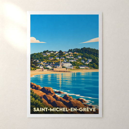 Affiche Saint-Michel-en-Grève – sans cadre, accrochée au mur