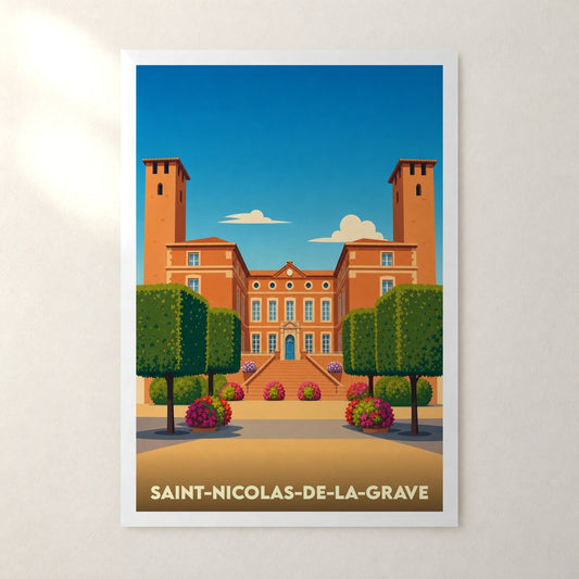 Affiche Saint-Nicolas-de-la-Grave – sans cadre, accrochée au mur