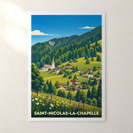 Affiche Saint-Nicolas-la-Chapelle (Savoie) – sans cadre, accrochée au mur