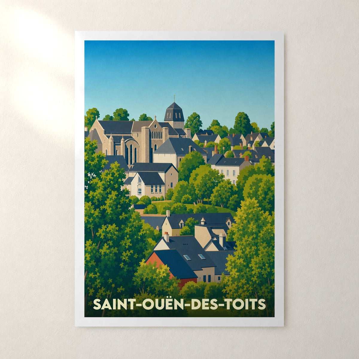 Affiche Saint-Ouën-des-Toits – sans cadre, accrochée au mur