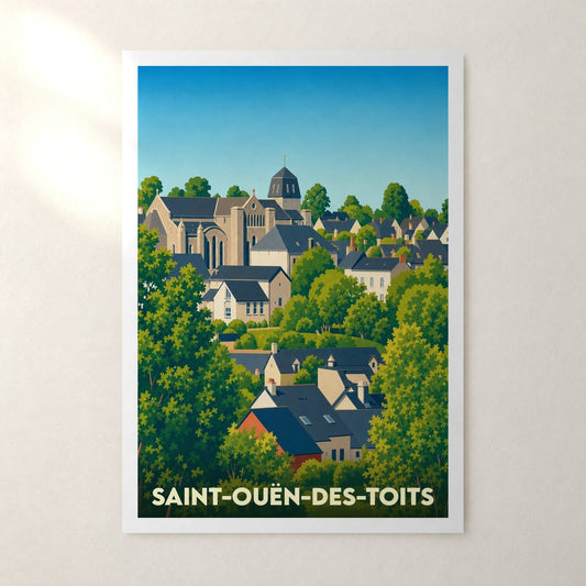 Affiche Saint-Ouën-des-Toits – sans cadre, accrochée au mur