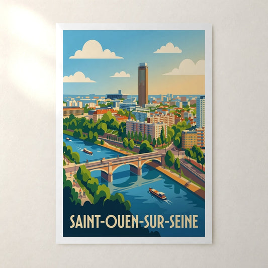 Affiche Saint-Ouen-sur-Seine – sans cadre, accrochée au mur