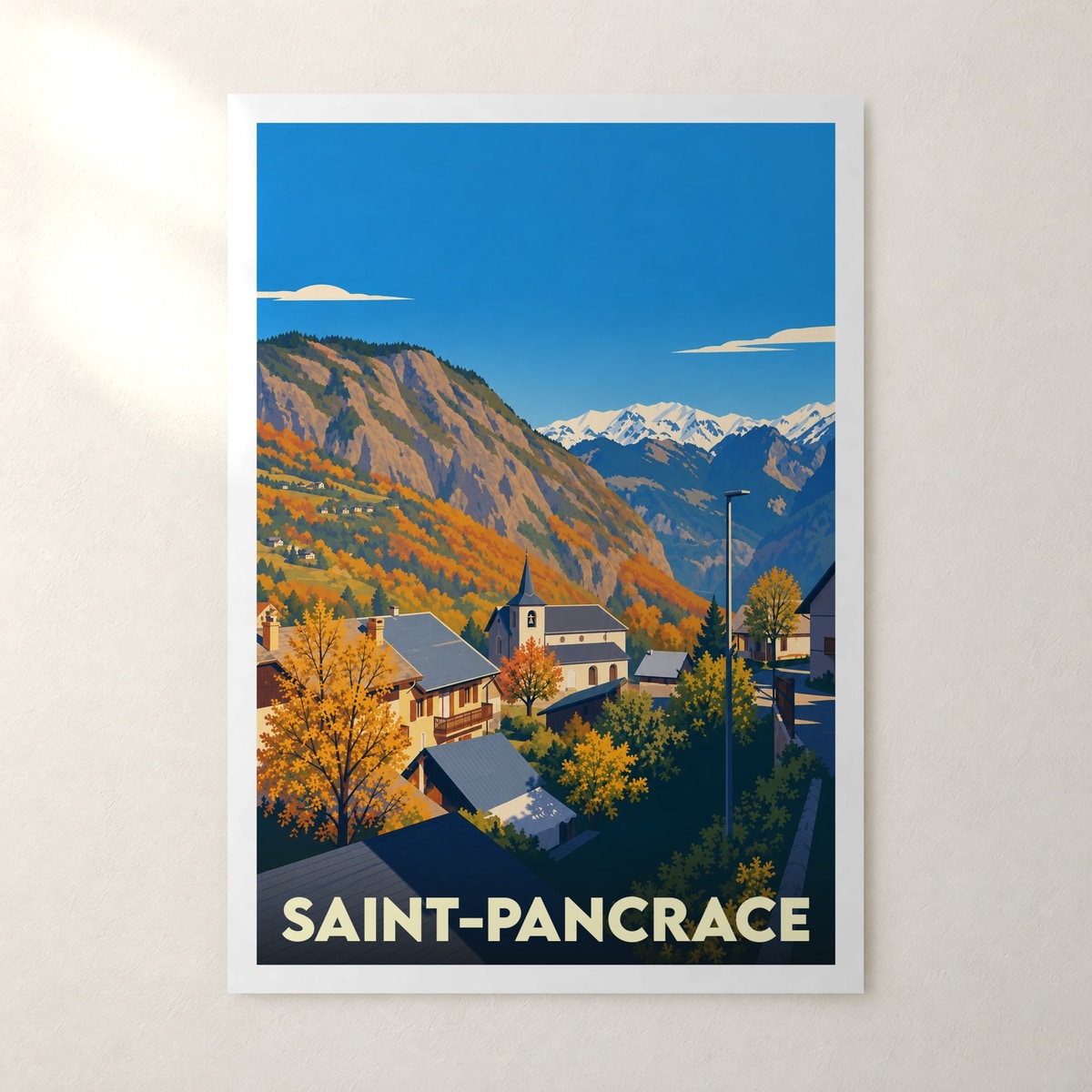 Affiche Saint-Pancrace (Savoie) – sans cadre, accrochée au mur