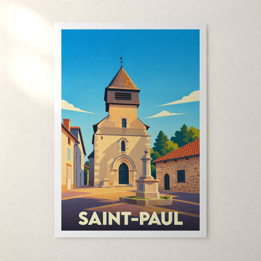 Affiche Saint-Paul (Haute-Vienne) – sans cadre, accrochée au mur
