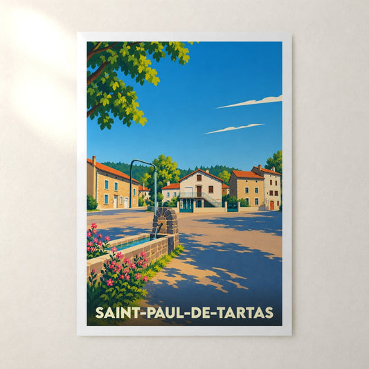 Affiche Saint-Paul-de-Tartas – sans cadre, accrochée au mur