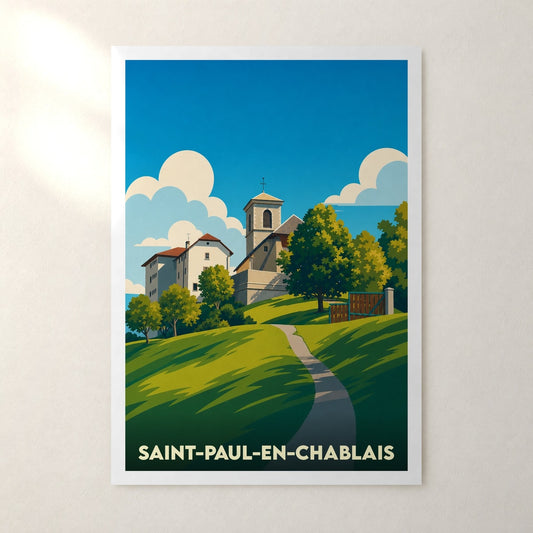 Affiche Saint-Paul-en-Chablais – sans cadre, accrochée au mur