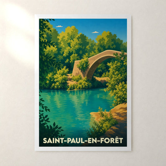 Affiche Saint-Paul-en-Forêt – sans cadre, accrochée au mur