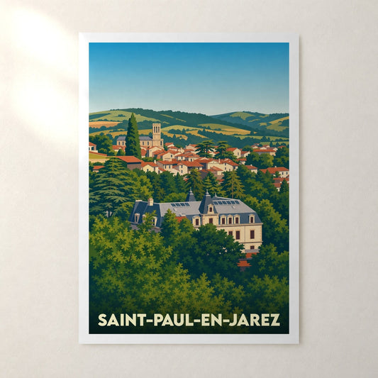Affiche Saint-Paul-en-Jarez – sans cadre, accrochée au mur