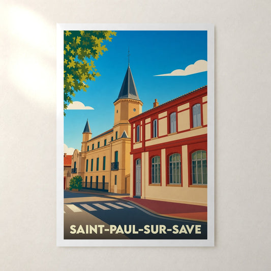 Affiche Saint-Paul-sur-Save – sans cadre, accrochée au mur