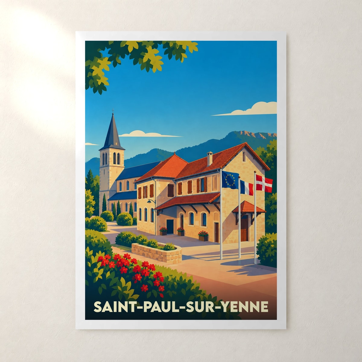 Affiche Saint-Paul-sur-Yenne – sans cadre, accrochée au mur