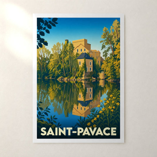 Affiche Saint-Pavace – sans cadre, accrochée au mur