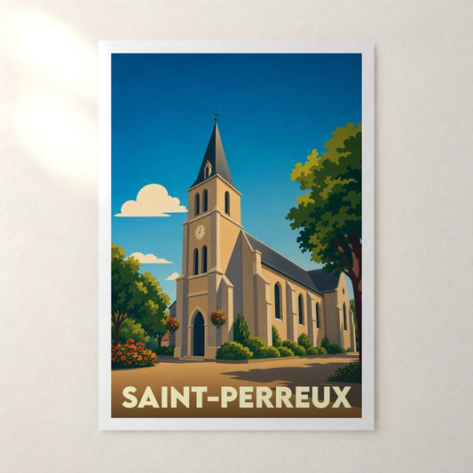 Affiche Saint-Perreux – sans cadre, accrochée au mur