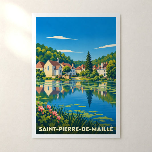 Affiche Saint-Pierre-de-Maillé – sans cadre, accrochée au mur