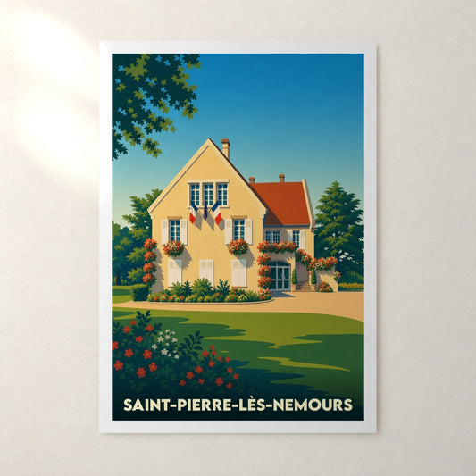 Affiche Saint-Pierre-lès-Nemours – sans cadre, accrochée au mur