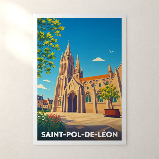 Affiche Saint-Pol-de-Léon – sans cadre, accrochée au mur