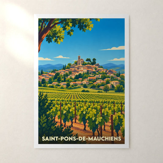 Affiche Saint-Pons-de-Mauchiens – sans cadre, accrochée au mur