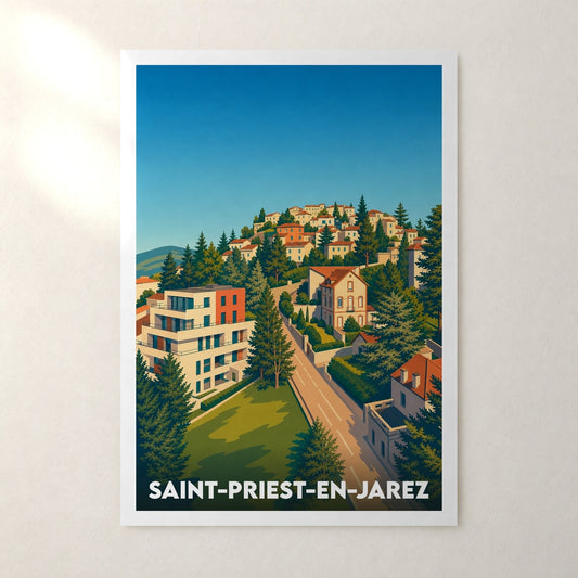 Affiche Saint-Priest-en-Jarez – sans cadre, accrochée au mur