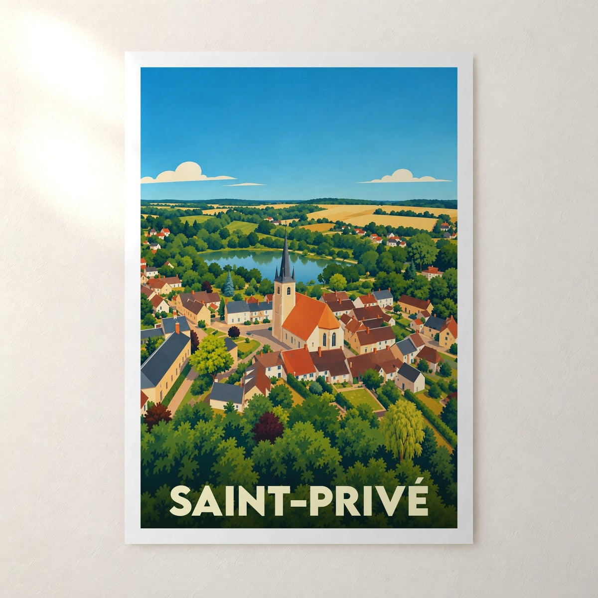 Affiche Saint-Privé (Yonne) – sans cadre, accrochée au mur