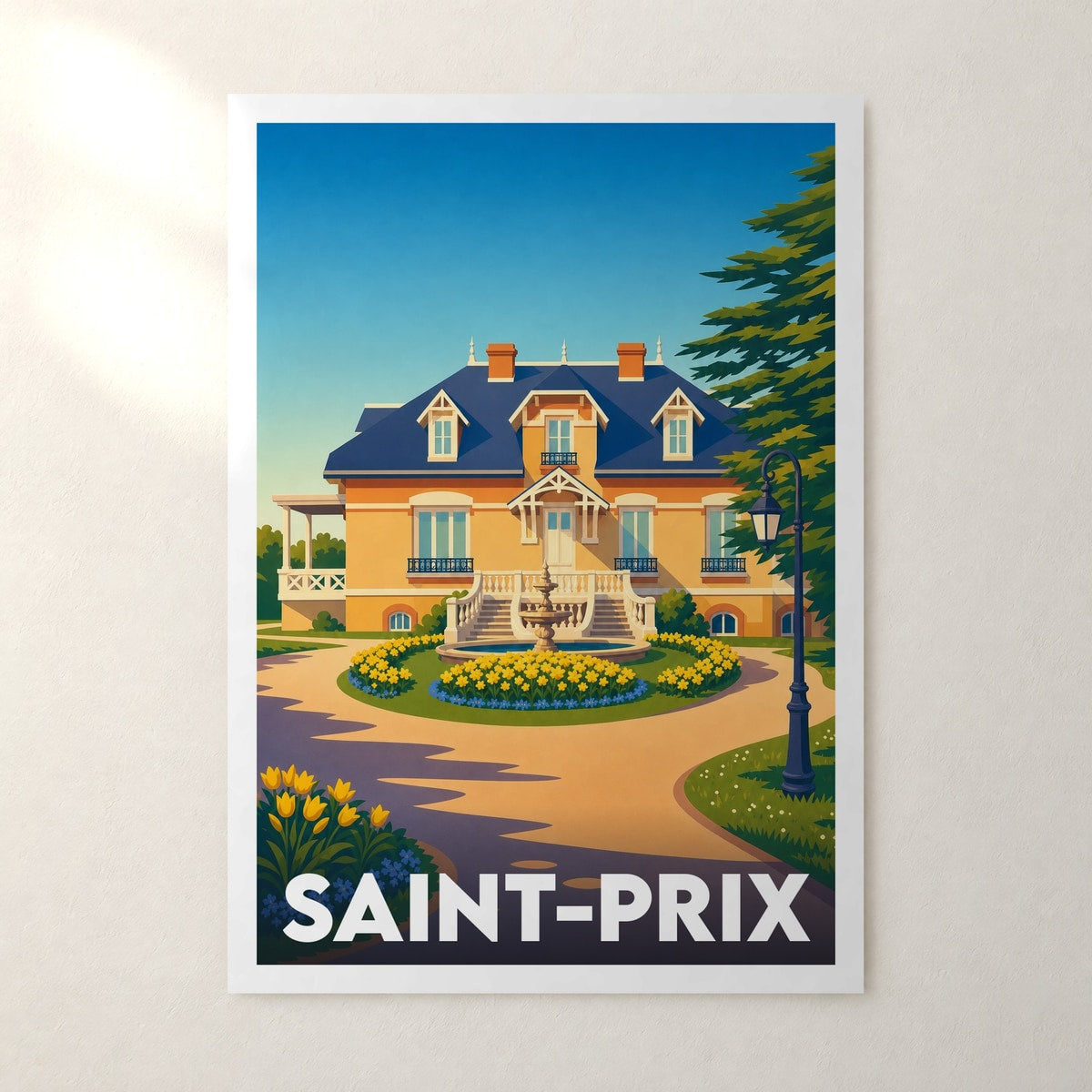 Affiche Saint-Prix – sans cadre, accrochée au mur